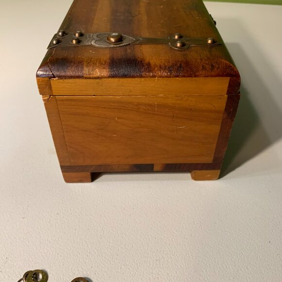 Source Unknown | Accents | Vintage Wooden Treasure Box With Lock And ...